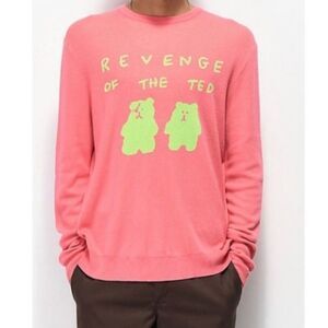 TEDDY FRESH "Revenge of the Ted" Pink Lightweight Sweater Unisex Sz XL